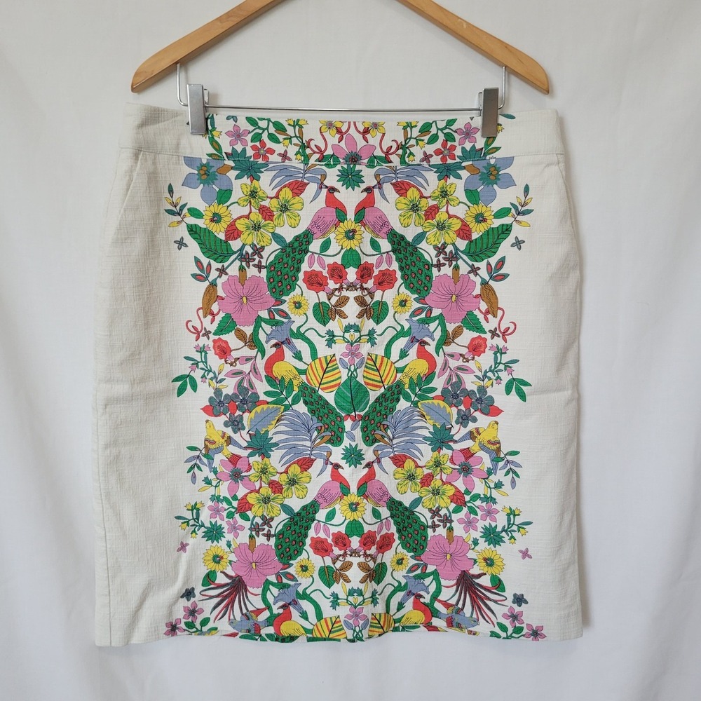 Boden Colorful Cotton Pencil Skirt - Sz 14